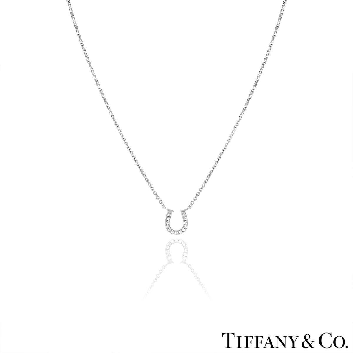 Tiffany & Co. White Gold Diamond Horseshoe Pendant | Rich Diamonds